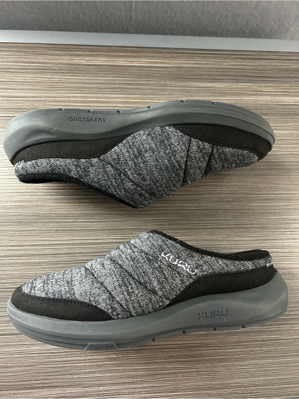 Kuru Draft 2 Women's Size 8.5 Gray Black Casual Comfort Slip-On Mule Slippers